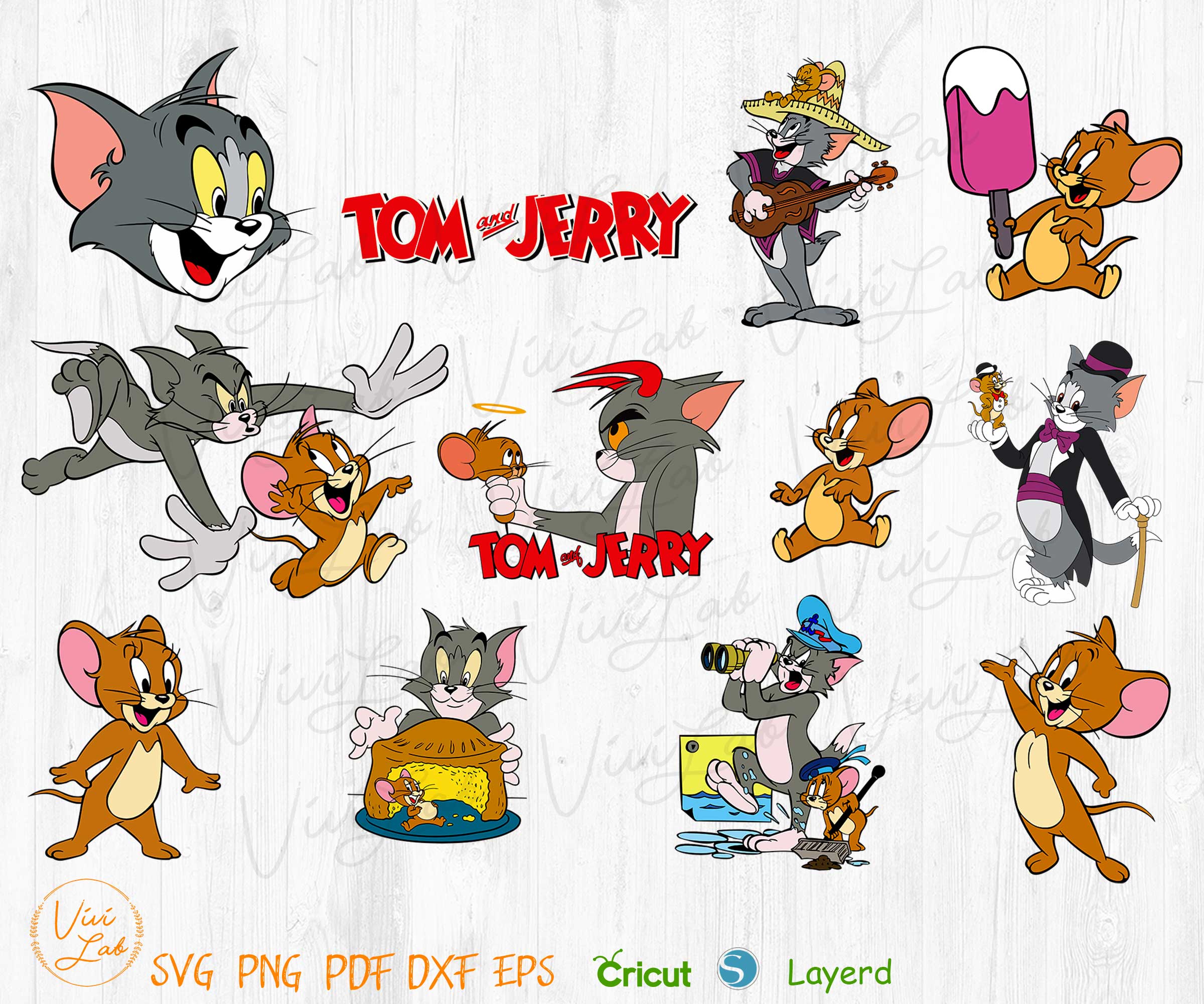 Tom and Jerry clipart svg png vector