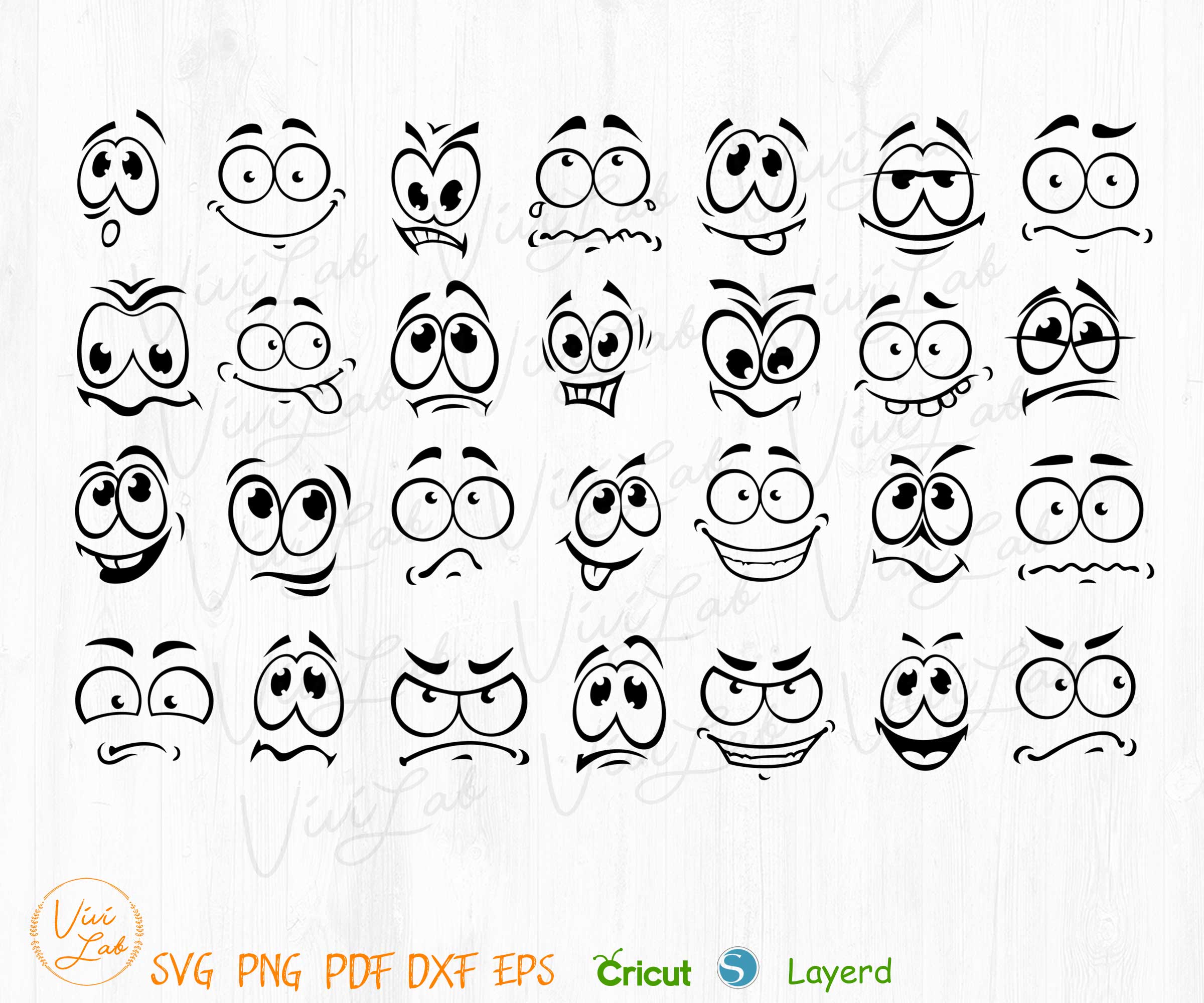 Cute Face Emoji svg png Bundle, Smile face svg, Face sticker svg